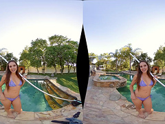 Sweet chick Sadie Holmes gets her cunt drilled roughly outdoors