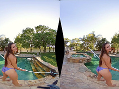 Sweet chick Sadie Holmes gets her cunt drilled roughly outdoors