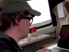 Busty Devon Breeze sucks a fat dick until he cums on her face