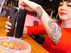 Tattooed Charlotte Sartre knows how to please two guys at once