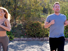 Naughty Cherie DeVille gets her wet pussy fucked on the bench