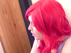 Hot blonde Jodie Cummings sucks a long pecker until he cums