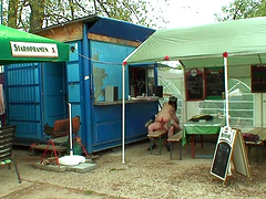 Smoking hot brunette teen gets her cunt pounded outdoors