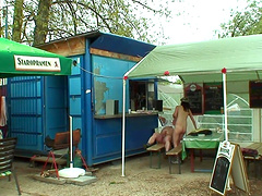 Smoking hot brunette teen gets her cunt pounded outdoors