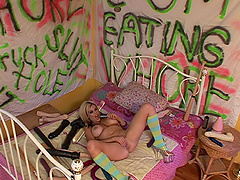 Busty Gia Paloma drills her tight butt with a monster dildo