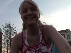 Sexy Goldie craves for a long dildo and a delicious pecker