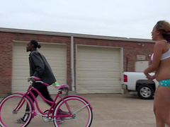 Black guy finally gets to fuck a cute friend while she moans