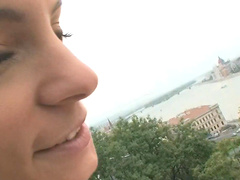 Lucy Belle gets her shaved pussy stretched with a monster shaft