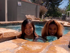 Naughty Kira Noir lets a horny guy fuck her wet pussy outdoors