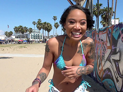 Cute Honey Gold pleases a friend by fucking with him roughly