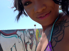 Cute Honey Gold pleases a friend by fucking with him roughly