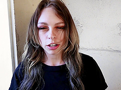 Naughty babe Zoe Clark lets a kinky guy cum on her face