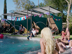 Cali Carter and her naughty friends like to fuck outdoors