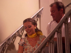 Stunning chick Penny Flame knows what a horny guy wants the most