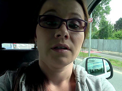 Good looking babe Wendy enjoys fucking with a friend in the car