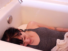 Slender hottie Charlotte Sartre takes care of his stiff dick