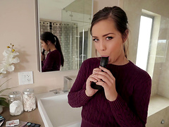 Kinky Alina Lopez gets her wet cunt drilled in the bathroom