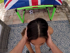 Keilani Kita wears stockings while she rides his stiff dick