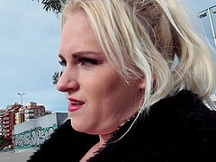 Blonde teen babe Rossella Visconti picked up and fucked on the street