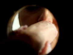 Awesome girl Daria Glower likes to play with a dildo in the glory hole