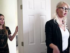 London River & Summer Brooks eat pussy in every romm of the house