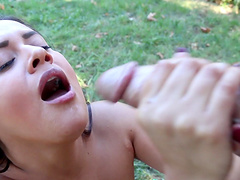 Skilled Selma Sins knows how to please a friend outdoors