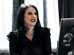 Oiled girl Joanna Angel wants to moan while a horny guy bangs her