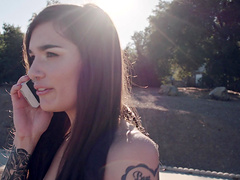 Kinky girl Luna Lovely didn't expect to ride a cock as big as his