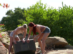 Kenna James and her lovely friend have fun with toys together