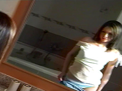 Solo brunette girl Far Sarawimol has fun in the bathtub