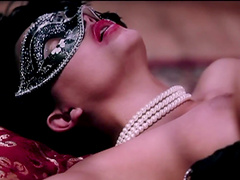 Sasha Steele wears a mask while she masturbates with a friend