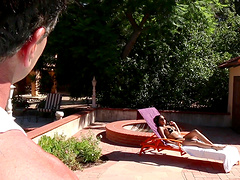 Havana Ginger finally agrees to satisfy his long monster cock