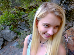 Passionate outdoors fucking with seductive blondie Riley Star