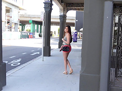 Amateur curvy girl Gabriella Caprice spreads her legs for a cock