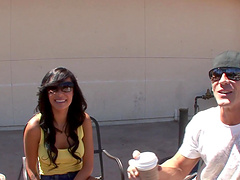 Brunette girl Alyssa Reece fucks on the couch like her life depends on it