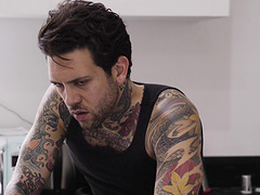 Kinky babe has to moan while a tattooed guy fucks her hard