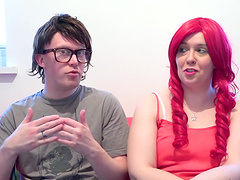 MILF Sophie Garcia films her lovely friend taking sucking a cock