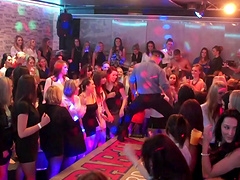 Lot of sexy pornstars take off their clothes to have sex during party