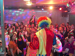 Large fuck fest with lot of cock hungry stars and male strippers