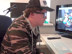 Shy nerd gets his dick pleasured by stunning pornstar Stella Cox