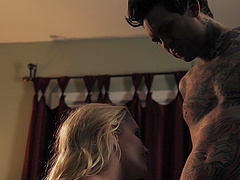 Erotic love making in the evening with natural boobs Kenna James