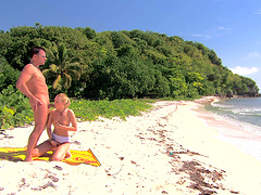 Deserted beach is a perfect place for a hard fuck with Yasmine Gold