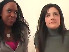 Interracial lesbian pussy licking with gorgeous fit teen babes