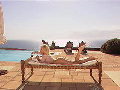 Blonde MILF Carla Cox pussy fucked with a but plug up her ass