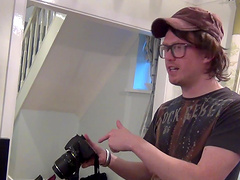 Sweet chubby teen Mona Summers gives a blowjob and swallows cum