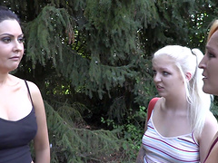 Hardcore outdoors couple sex with brunette teen Lynn Love