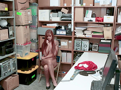 Long haired teen redhead Scarlett Mae eats cum for punishment