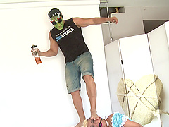 Kinky mature blonde Jenny One ball gagged and abused