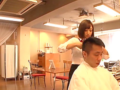 japanese brunette teen beauty has a round ass and rides cock