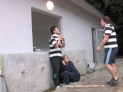 Japanese brunette teen An Umemiya sucks a cock in secrecy